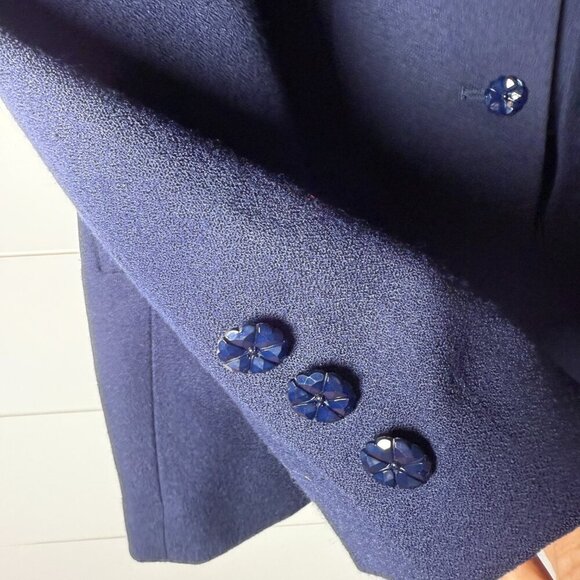 Emily Formal Suit Navy Size 12 Removable Collar, Skirt Pockets, Fully Lined - Picture 6 of 12